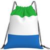 NImongt Zaino leggero con coulisse con stampa della bandiera della Sierra Leone, unisex, per fitness, viaggi, yoga, attività all'aperto