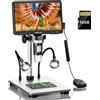 Microscopio Digitale 7" LCD Monete 1200x 12MP Messa Fuoco