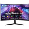 FeuVision Monitor da gioco curvo da 27 pollici 240Hz, FHD 1080p, pannello