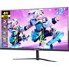 Hgfrtee Monitor gaming 32" 4K UHD (3840 x 2160p), 60Hz, pannello IPS 100% sRGB,