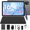 Glosspin Tablet 11 Pollici Android 16 con 36GB RAM+512GB ROM (2TB TF),4G LTE &
