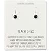 Philip Jones Orecchini pendenti in onice nero con cartoncino preventivo