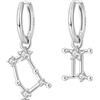 HUIPOJUE Orecchini Pendenti in Argento Sterling per Donna, Orecchini Pendenti Zodiacali Ipoallergenici con Zirconi Cubici, Regalo, Regali di Compleanno Astrologici per Lei