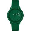 Lacoste Orologio Analogico al Quarzo da Uomo Collezione LACOSTE.12.12 con Cinturino in Silicone Verde - 2011170