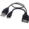 Techly 305595 Cavo USB A F 2.0 OTG Micro USB M con Alimentazione USB, 30cm Nero Nero