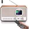 ETDEUH Radio Digitale DAB/DAB+/FM con Telecomando, Radio da Cucina Bluetooth con Altoparlante HiFi 5W, Doppia Sveglia, 60 Stazioni, Ingresso Cuffie, USB, AUX, Timer