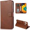 CTIUYA Custodia Cover per Samsung Galaxy A20E in Pelle,Marrone | Portafoglio a Libro con Porta Carte Interno Silicone Antiurto, Funzione Supporto Libretto Protettiva Flip Case Magnetica