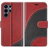BoxTii Cover per Samsung Galaxy S26 Ultra, Custodia in PU Pelle Portafoglio, Magnetica Cover a Libro con Slot per Schede per Samsung Galaxy S26 Ultra, Rosso