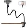 Tentucro Supporto per webcam da tavolo, regolabile, a collo d'oca, supporto per fotocamera, per cellulari, Logitech Webcam C922 C930e C920S C920 C615, ecc. (filettatura da 1/4, morsetto da 5,5 cm)