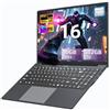 BENIRROS PC Portatile 16 Pollici con Core i5-8210Y CPU, Notebook Win 11 16GB RAM 512GB SSD, Laptop 1200P FHD con Tastiera Retroilluminata e Tastierino Numerico, Mini-HDMI USB3.0 Type-C Webcan WIFI5 5800Mah
