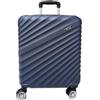 COVERI COLLECTION Trolley Rigido Bagaglio a Mano, KG 2,5, 55x40x20 cm, 37 Litri, 4 Ruote Doppie Girevoli 360°, Chiusura Combinazione, approvato dalla maggior parte delle compagnie (BLU)
