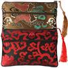 Kilofly - Borsa per gioielli in broccato di seta cinese con 2 tasche con cerniera, set da 2