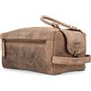 LEABAGS Grande Borsa da Toeletta in Pelle Premium per Uomo e Donna | Beauty Case, Porta Trucchi, Organizer da Viaggio | Spaziosa Trousse da Trucco | Borsa da Lavaggio