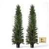 VEVOR Set di 2 Alberi Artificiali di Cedro da 2438 mm, Piante Verdi in PE, Albero Topiario Finto con Vaso, Pianta Decorativa Ideale per Interni ed Esterni, Ingresso, Veranda, Balcone, Patio e Giardino