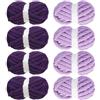 MABOZOO Confezione da 8 filati grossi assortiti per uncinetto, soffice filato di ciniglia, morbido, spesso, spesso, per lavorare a maglia a mano o a braccia, 4 viola e 4 viola scuro (23 m, 226,8 g