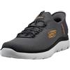 Skechers Summits High Range Hands Free Sneaker senza lacci da uomo, Carbone/arancione, 44 EU