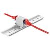 Delock Connettore RJ45 Cat.6A da femmina a femmina con tappo antipolvere per montaggio su guide a cappello, non schermato, grigio/bianco