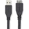 Nedis Cavo USB | USB 3.2 Gen 1 | spina USB-A | USB Micro B maschio | 5 Gbps | nichelato | 0,50 m | rotondo | PVC | blu | sacchetto di plastica