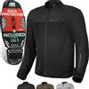 SHIMA OPENAIR Giacca Moto Donna Uomo- Leggera e Traspirante Giubbotto moto donna estiva in trete con protezioni per schiena, spalle e gomiti, con regolazione (Uomo, Nero, L)