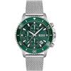 BOSS Orologio Cronografo da Uomo 45mm Quarzo Collezione ADMIRAL con Bracciale in Acciaio Inossidabile, Silikonico o Tessuto con Plastica Oceanica, Funzione Data e 3 Sottocornici