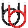 QIMEI-SHOP Cavi Batteria Auto 35mm² 50cm Cavi Inverter Batteria 2AWG 12V Cavo Batteria con Capicorda ad Occhielli M10 per Camion Moto Marina Solare Rosso e Nero 2 Pezzi