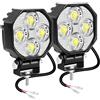 PICAA 2X Mini Faro da Lavoro LED, 2.8 Pollici 16W Bianca Luci Spot di Lavoro Faretti Fendinebbia Fari LED Auto 12V 24V per Fuoristrada, Camion, 4x4, Trattore, ATV, Moto