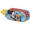 Disney Topolino Pal-Astuccio 3D Doppio, Blu, 22 x 9,5 cm