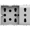 4box - Presa da Incasso Side XL Compatibile con Vimar® Plana™. 4 Prese in 1: permette di collegare una spina schuko e una spina 10/16A o tre spine 10/16A. Colore Bianco