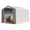 TOOLPORT Tendostruttura 4x6 m tenda capannone con lucernari telo in PVC 850 N impermeabile grigio - altezza laterale 3m