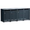 Metzler box pattumiere design antracite con fascia a strisce 4x240L, acciaio verniciato a polvere, struttura resistente