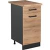 Vicco Mobiletto base cucina R-Line, Rovere dorato/Antracite 40 cm