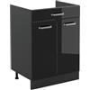 Vicco Mobiletto base cucina R-Line, Nero lucido/Antracite 60 cm