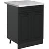 Vicco Mobiletto base cucina R-Line, Antracite country/Antracite 60 cm | Frontale in MDF · + Piano di lavoro · Piedini regolabili in altezza · 1 Ripiano · Liberamente combinabile