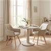 JIJIAN Set di 2 Sedie Girevoli Sala da Pranzo, Cachi | Sedie Girevoli a 360° da Cucina, Sedie Imbottite con Gambe in Legno, Microfibra, per Sala da Pranzo e Cucina