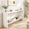 Aevixel Tavolo Consolle in Stile Rustico, Tavolino Stretto, Consolle Dietro Divano in Legno, Doppio Ripiano, Tavolino Sottile A 2 Livelli, per Anteriore/Ingresso/Balcone Bianco 100x10x69cm