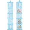 dogmoon Organizer da appendere, 2 pezzi, pieghevole, con 5 scomparti, in rete, per la cameretta dei bambini, balcone (blu)