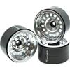 TxxRcss RC 1.9 Pollici Beadlock Ruote Offset -10mm Cerchi Hex 12mm Alluminio Ruota YK (argento)