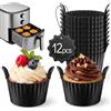 ChaneeHann Stampo Muffin, Set di 12 Stampi in Silicone Stampo Muffin Silicone per Friggitrice ad Aria Riutilizzabile per Muffin, Torte, Uova - Senza BPA, Compatibile con Forno e Microonde