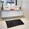 Generico Tappetino Bagno 50x80cm in Microfibra di Ciniglia - Extra Morbido, Super Assorbente, Antiscivolo, Lavabile in Lavatrice - Vari Colori Eleganti per Doccia e vasca (Nero)