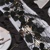 Lights4fun Ghirlanda Decorativa Fogliame Aritficiale Nero, Decorazione Gotica Halloween, con Catena Luminosa 20 Luci LED Bianco Caldo a Batteria, con Timer, 1,8 m