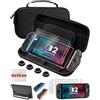 PALPOW Accessori Per Custodia Compatibili Con Nintendo Switch 2 E Bundle OLED, Custodia Da Viaggio Sottile E Rigida Per Switch, Cover Protettiva In TPU, 2 Pellicole In Vetro Temperato E 4 Copri Levetta