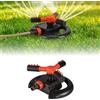 GARDENIX Irrigatore per prato girevole a 3 bracci, nero/arancione, connessione rapida Click-Lock, copertura fino a 85 m²