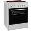 Exquisit Piano cottura ECM 6-4 BZ Inox | Piano cottura elettrico | 2 Casse | 60 cm | Piano cottura in vetroceramica | 61 L | Inox