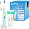 Emmi-dent emmi®-dent Metallic Spazzolino Elettrico a Ultrasuoni (Kit Base Blu Pastello) I Pulizia dei Denti Ottimale Senza Sfregare I Durata della Batteria Fino a 12 Giorni