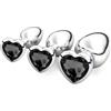 Qullmartle 3 Pezzi Anal Butt Plug,S+ M+ L Set Sex Toy,per uomo donna principianti giocattoli del sesso,con Lusso Cuore Forma diamante di Set Sex Toy (Nero)