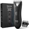 JOOPLEX Rasoio Elettrico Corpo Uomo Impermeabile: Rasoio Parti Intime Uomo Ceramica Testine, Luce LED Rifinitura di precisione per Torace, Gambe, Ascelle, Display Digitale della Batteria e Blocco da Viaggio
