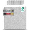 Aeco Sound® - Pannelli Acustici in Feltro | 9 pezzi da 30x30cm ciascuno | autoadesivi | feltro acustico extra spesso da 1,5cm | isolamento acustico, insonorizzazione (Grigio)