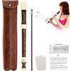 BINYI Flauto dolce soprano per bambini registratore a 8 fori in resina ABS con asta di pulizia e custodia in pelle per bambini principianti