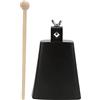 Tomotato Campanaccio in Metallo Rumoroso Strumento a Percussione a Mano Bell Rumoroso Campane per Mucche Musicali con Bastone per Batteria Campanaccio a Percussione(5 Pollici)