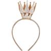 BOXOB Fascia per Capelli da Regina di Cuori, Fascia Capelli in Oro Lucido Accessori Costume Regina di Cuori Tiara Oro Compleanno per Ragazze in Maschera da Principessa